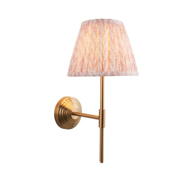 Endon Lighting - Obelisk T Bar & Leaf 20cm - 116017 - Aged Brass Peach Wall Light