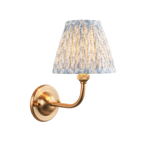 Endon Lighting - Dome Arc & Leaf 16cm - 115591 - Aged Brass Blue Wall Light