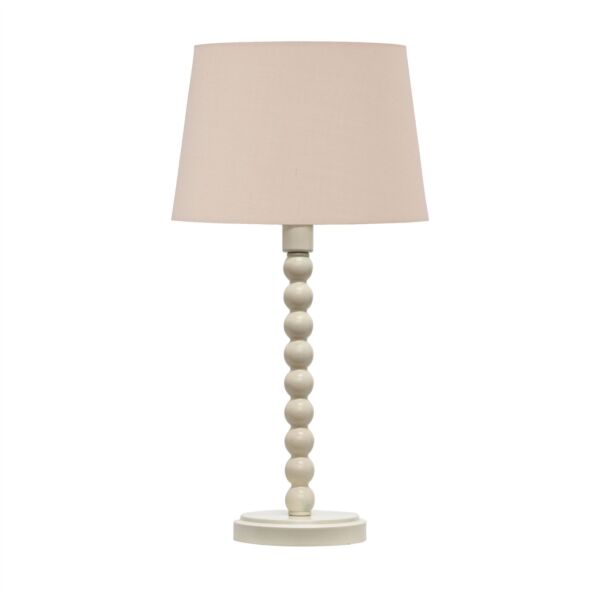 Bobbin - Ivory Lamp with Natural Cotton Shade