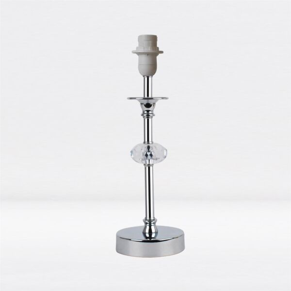 Chrome Stick Table Lamp Base with Facet Detail
