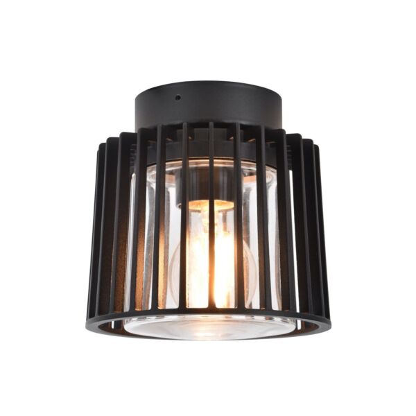 Lutec - Shyne - 6397501012 - Black Clear Glass IP54 Outdoor Ceiling Flush Light