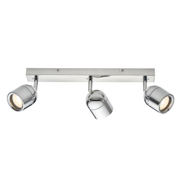 Saxby Lighting - Knight - 81570 - Chrome Clear Glass 3 Light IP44 Bathroom Ceiling Spotlight