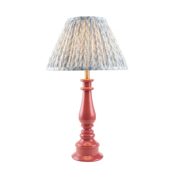 Endon Lighting - Myrtle & Leaf 30cm - 114898 - Pink Warm Brass Blue Table Lamp With Shade