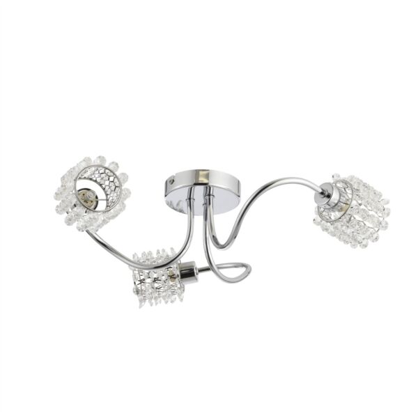 Katarina - 3lt Semi Flush Ceiling Light with Jewelled Glass Shades