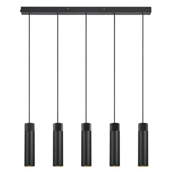 Nordlux - Tilo - 2410483003 - Black Wood 5 Light Ceiling Pendant Light