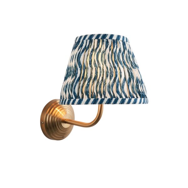 Endon Lighting - Obelisk Arc & Ripple 20cm - 115997 - Aged Brass Blue Wall Light