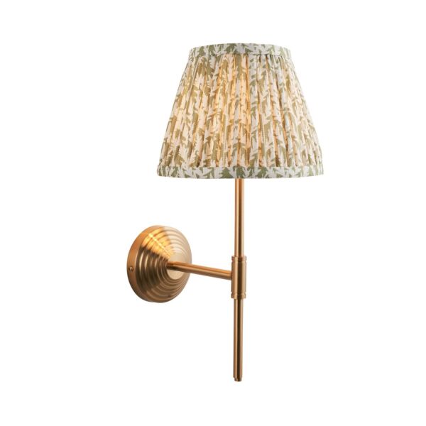 Endon Lighting - Obelisk T Bar & Leaf 20cm - 116015 - Aged Brass Green Wall Light