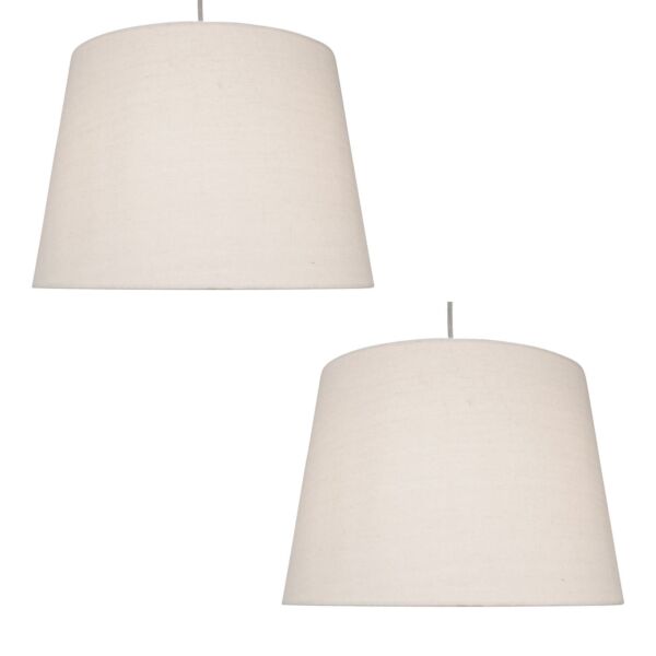 Set of 2 Linen - Natural Linen 31cm Lightshade for Pendants or Lamps