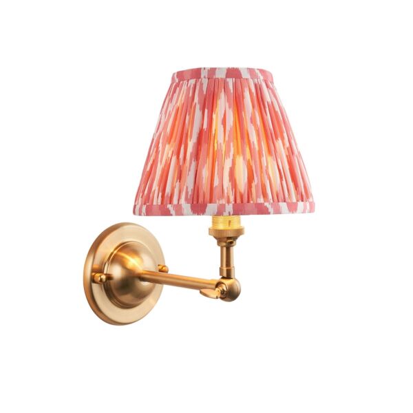 Endon Lighting - Dome Wing & Ikat 16cm - 115624 - Aged Brass Pink Wall Light