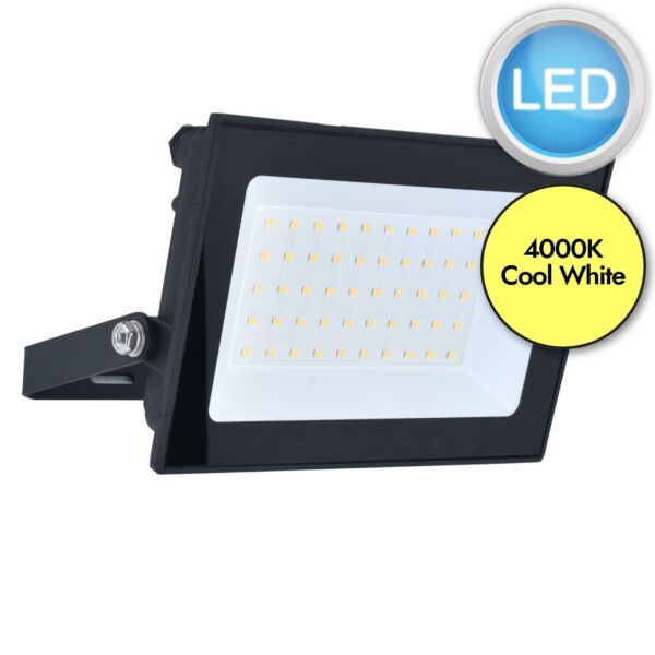 Lutec - Halo - 7801704012 - Black Clear Glass IP65 Outdoor Floodlight