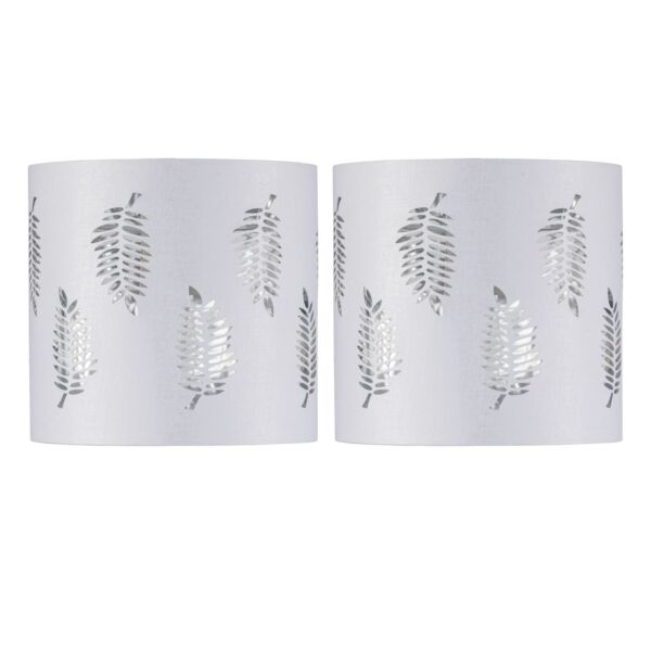 Set of 2 Fern - White Cut Out 15.5cm Table Lamp Shades