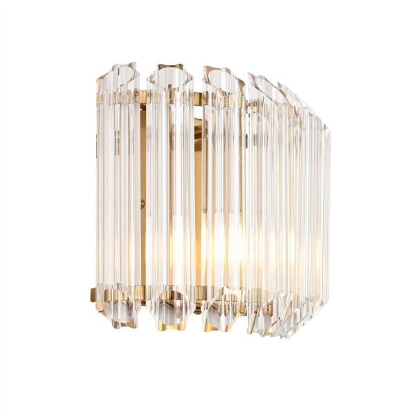 Endon Lighting - Valentina - 117516 - Aged Brass Clear Glass Wall Washer Light