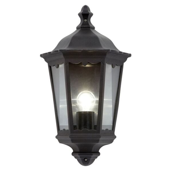 Endon Lighting - Burford - 76547 - Black Clear Glass IP44 Outdoor Wall Light