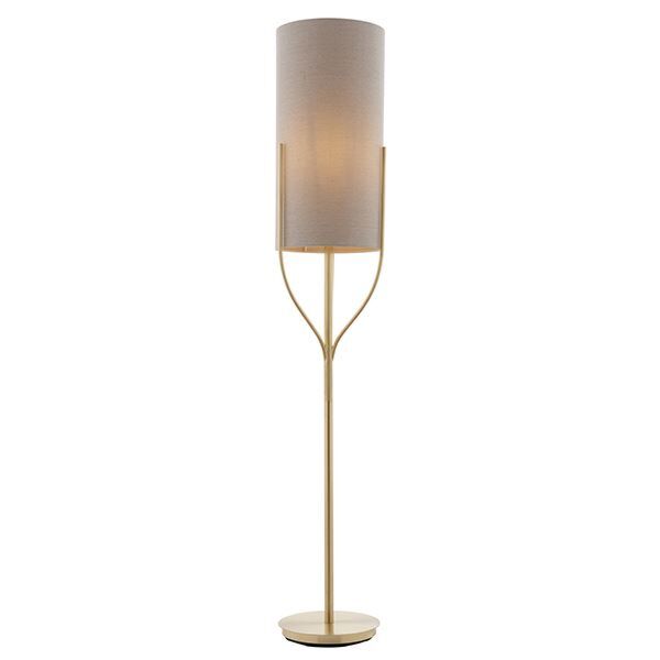 Endon Lighting - Fraser - 95466 - Satin Brass Natural Floor Lamp