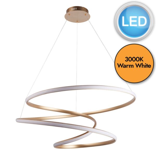 Flow - Satin Gold 88W LED Pendant