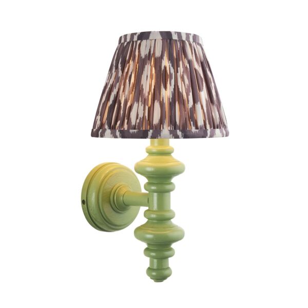 Endon Lighting - Carnaby & Ikat 20cm - 114464 - Green Grey Wall Light