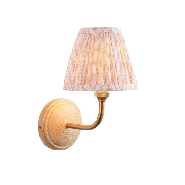Endon Lighting - Wood Arc & Leaf 16cm - 115811 - Ash Wood Peach Wall Light