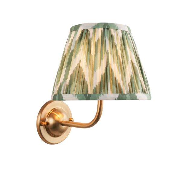 Endon Lighting - Dome Arc & Zigzag 20cm - 115960 - Aged Brass Green Wall Light