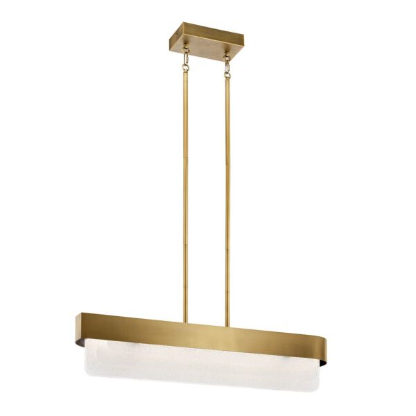 Kichler Lighting - Serene - KL-SERENE-LED-LP-92-NBR - LED Natural Brass Clear Textured Glass Bar Ceiling Pendant Light