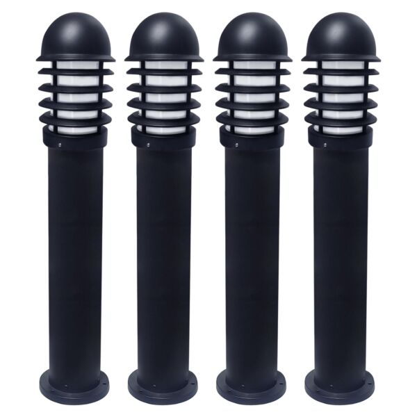 Set of 4 Mason - Black Louvred 775mm Post Lights