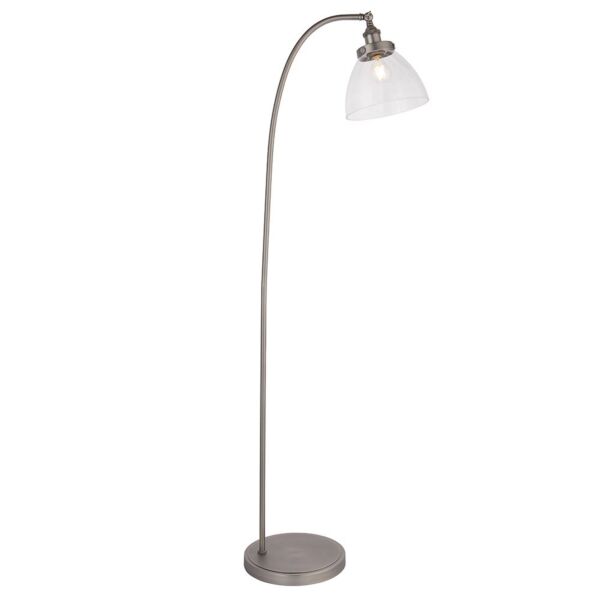 Endon Lighting - Hansen - 91741 - Silver Clear Glass Floor Reading Lamp