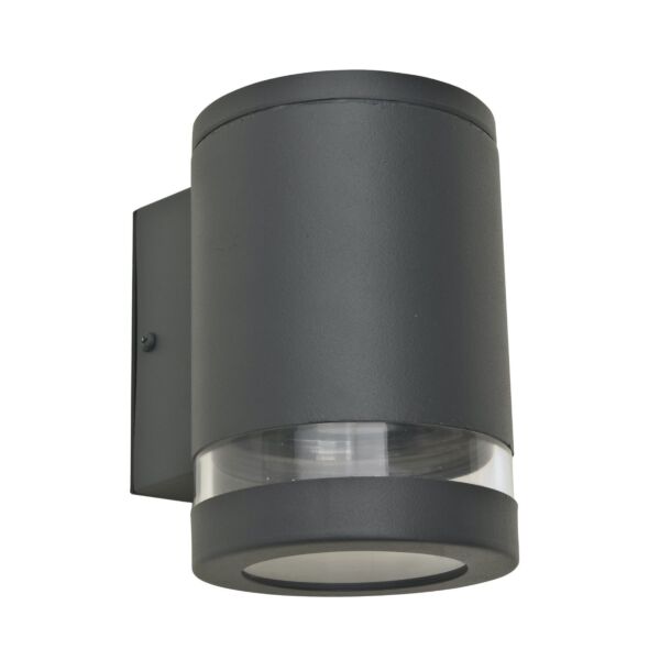 Lutec - Lins - 5604701118 - Dark Grey Clear Glass IP44 Outdoor Wall Washer Light