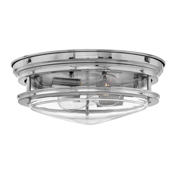 Quintiesse - QN-HADRIAN-FS-CM-CLEAR - Hadrian 2 Light Flush Mount - Clear Glass - Chrome