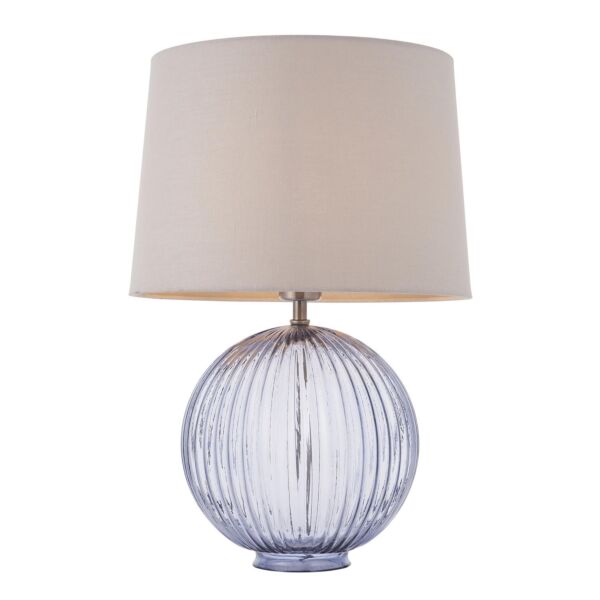 Endon Lighting - Jemma - 92910 - Smoked Glass Natural Table Lamp With Shade