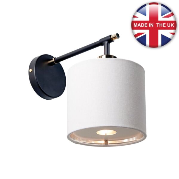 Elstead Lighting - Balance - BALANCE1-BKPN - Black Nickel White Wall Light