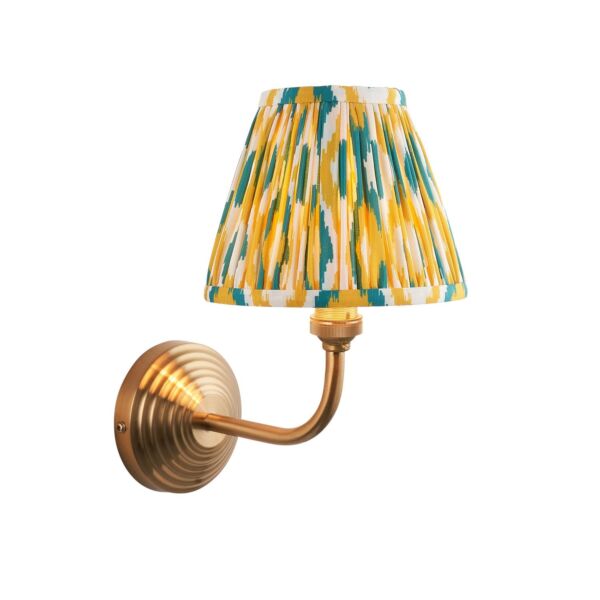 Endon Lighting - Obelisk Arc & Ikat 16cm - 115683 - Aged Brass Yellow Jade Wall Light