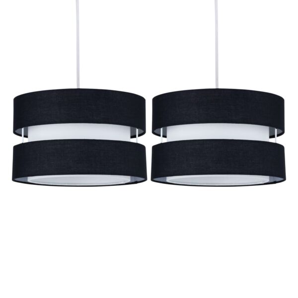 Set of  2 Benni - Black 26cm Pendant Shades