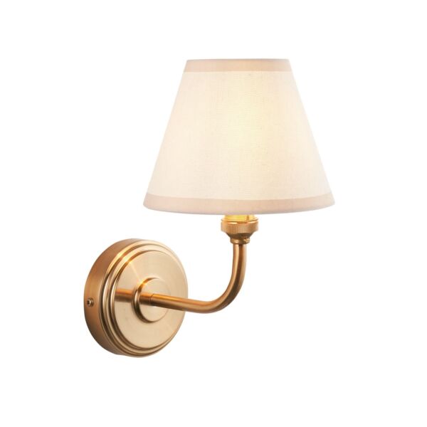 Endon Lighting - Step Arc & Ivy 16cm - 115755 - Aged Brass Vintage White Wall Light
