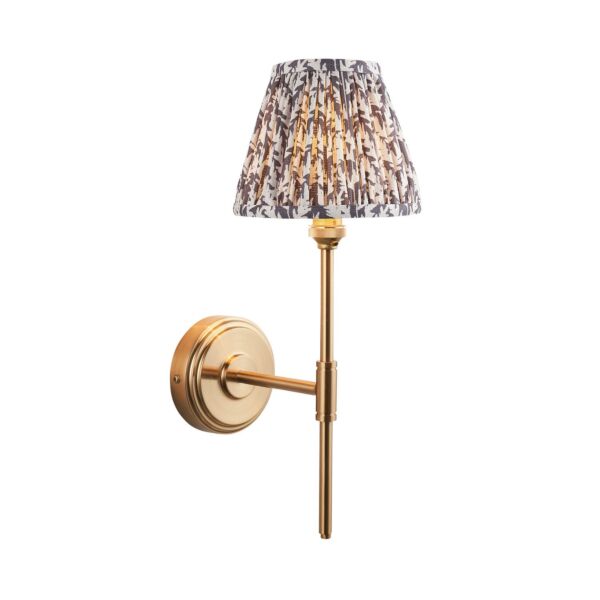 Endon Lighting - Step T Bar & Leaf 16cm - 115757 - Aged Brass Grey Wall Light