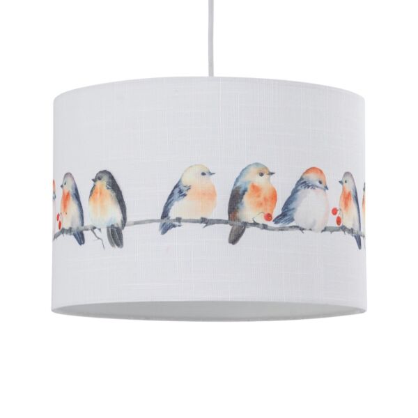 Branch - Bird Print Linen Easy Fit 30cm Pendant Shade