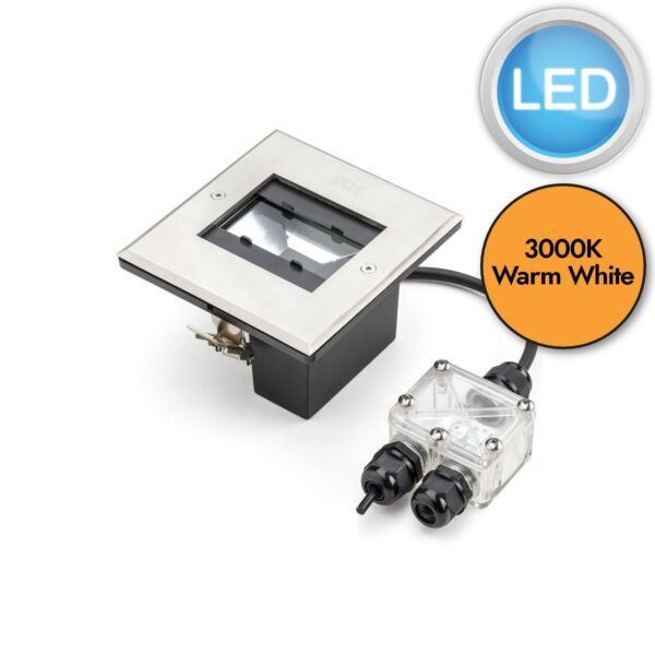 Konstsmide - Recessed - 7993-310 - LED Stainless Steel IP44 Outdoor Recessed Downlight