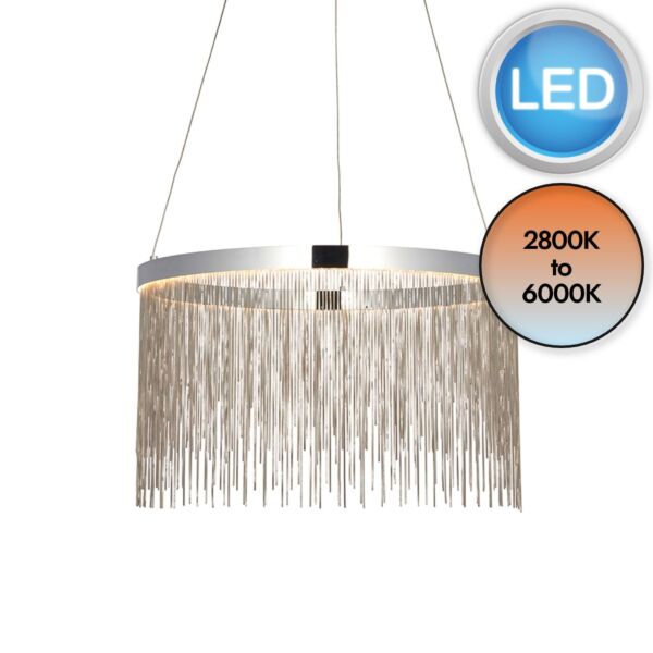 Endon Lighting - Zelma - 97368 - LED Chrome Silver Ceiling Pendant Light
