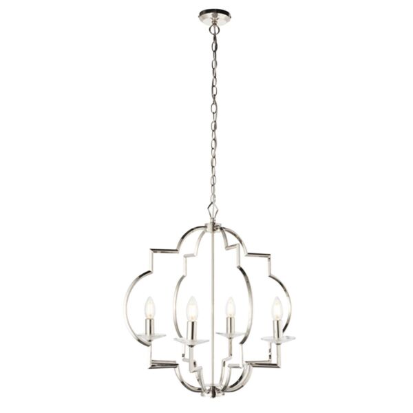 Endon Lighting - Garland - 81915 - Nickel Clear Crystal Glass 4 Light Ceiling Pendant Light