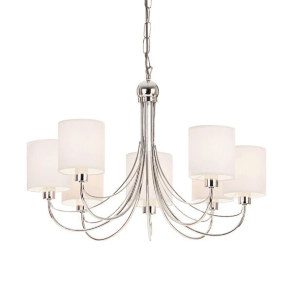 Endon Lighting - Phantom - PHANTOM-7CH - Chrome White 7 Light Chandelier