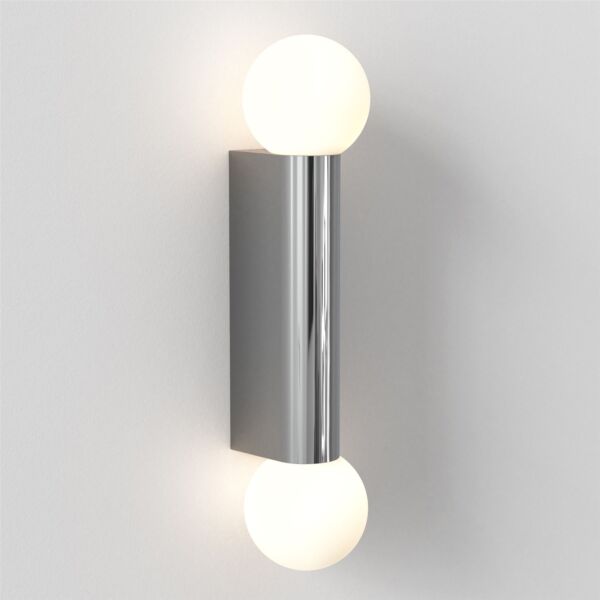 Astro Lighting - Ortona - 1459002 - Chrome Opal Glass 2 Light IP44 Bathroom Wall Light