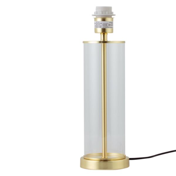 Aura - Satin Brass with Glass Column Table Lamp Base