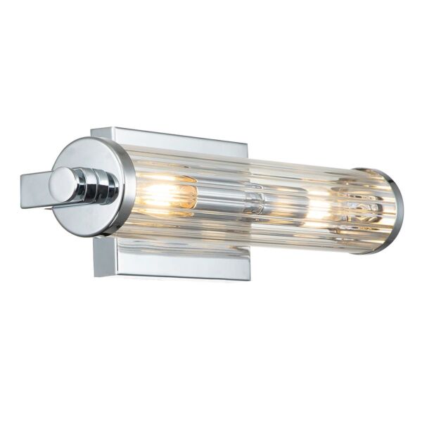 Quintiesse - Azores - QN-AZORES2-PC - Chrome Clear Glass 2 Light IP44 Bathroom Strip Wall Light
