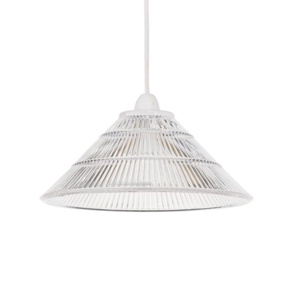 Barnes - Clear 25cm Fluted Glass Pendant Shade