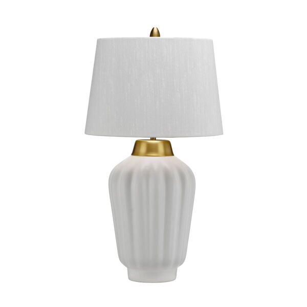 Quintiesse - QN-BEXLEY-TL-WBB - Bexley 1 Light Table Lamp - White & Brushed Brass