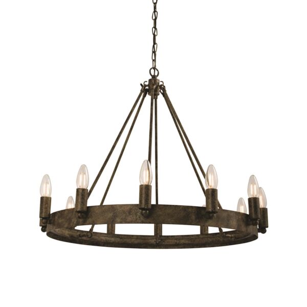 Endon Lighting - Chevalier - 61026 - Aged Metal 12 Light Chandelier