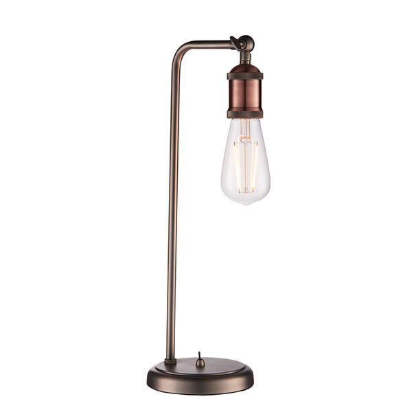 Endon Lighting - Hal - 76339 - Antique Pewter Aged Copper Table Lamp