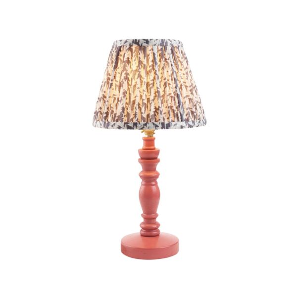 Endon Lighting - Bibury & Leaf 20cm - 114263 - Pink Aged Brass Grey Table Lamp With Shade