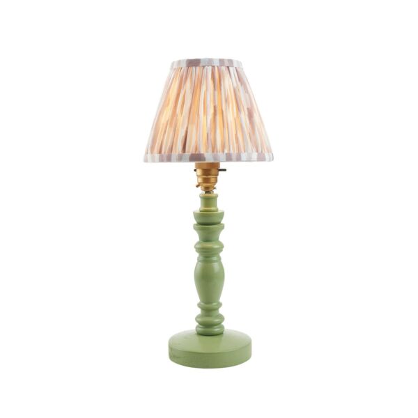 Endon Lighting - Bibury & Ikat 16cm - 115884 - Green Aged Brass Neutral Table Lamp With Shade