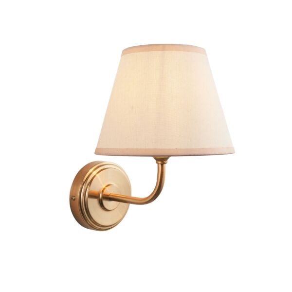 Endon Lighting - Step Arc & Ivy 20cm - 116054 - Aged Brass Vintage White Wall Light