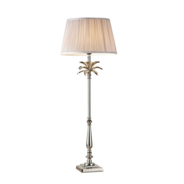 Endon Lighting - Leaf - 91159 - Nickel Dusky Pink Table Lamp With Shade