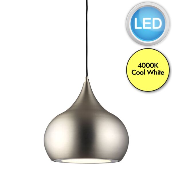 Endon Lighting - Brosnan - 61296 - LED Nickel Ceiling Pendant Light